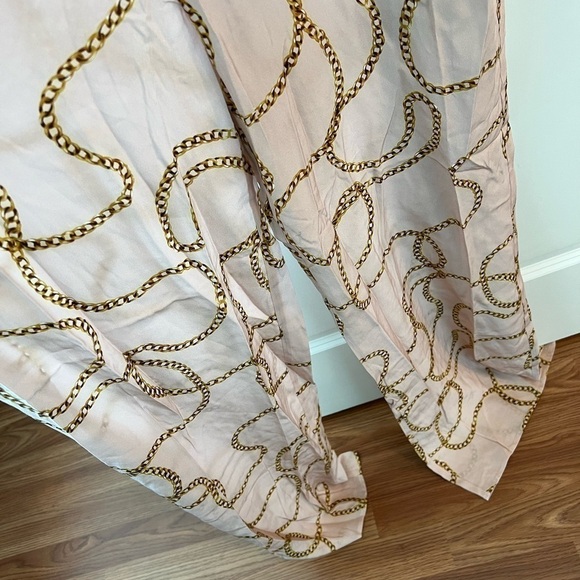 L'AGENCE Silk Pink Chain Print Chiara Wide Leg Jumpsuit NWT - Picture 5 of 16